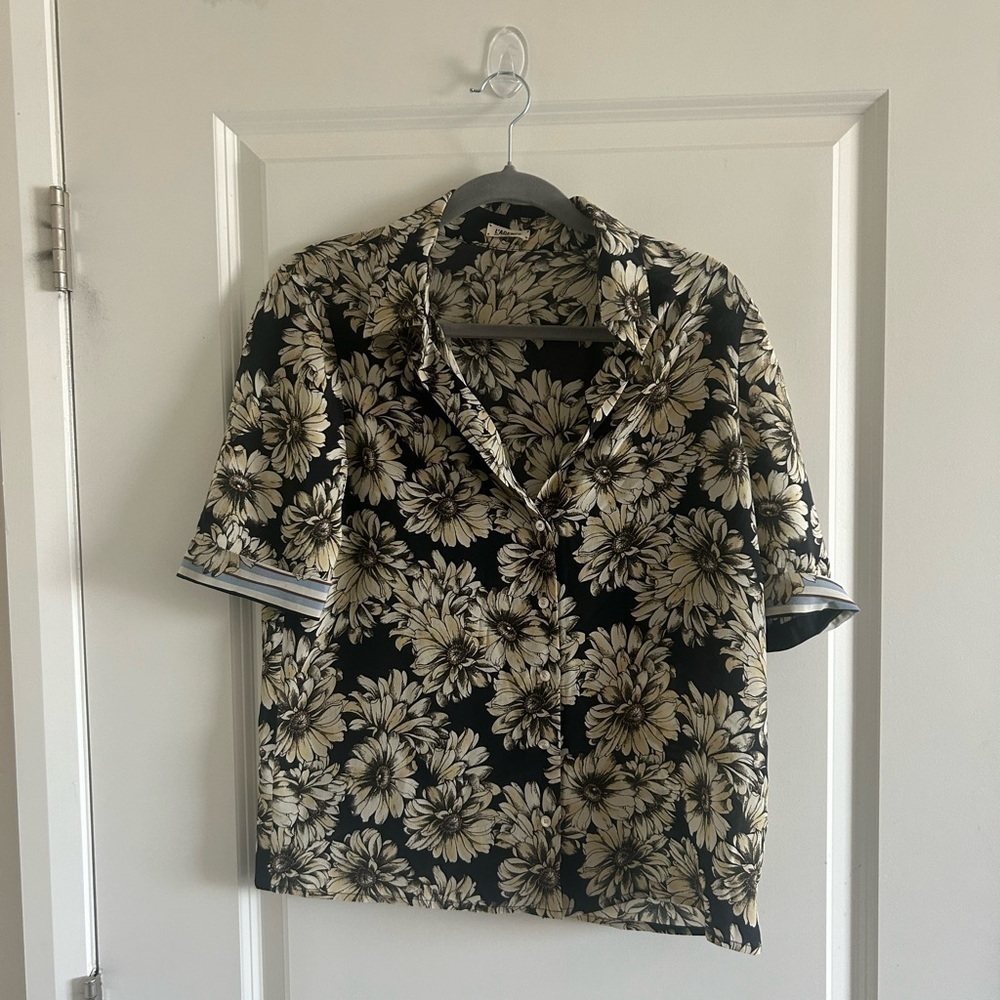 L’AGENCE Black Floral Print Shirt